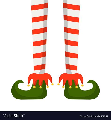 Christmas Elf Legs In Striped Stockings Royalty Free Vector
