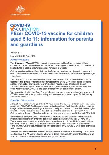 Covid 19 Vaccination Pfizer Information And Consent Form For Parents