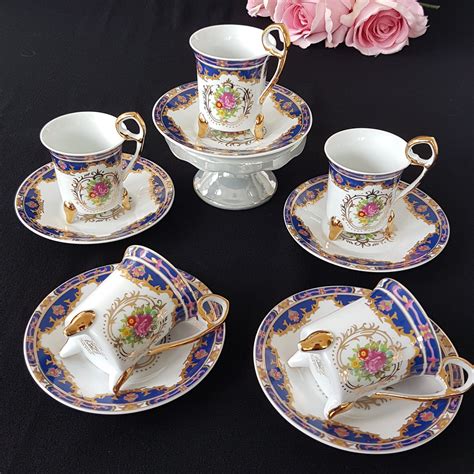 Espresso Cups And Saucers Tiger Yedi Inc Fine Porcelain Set Of 5