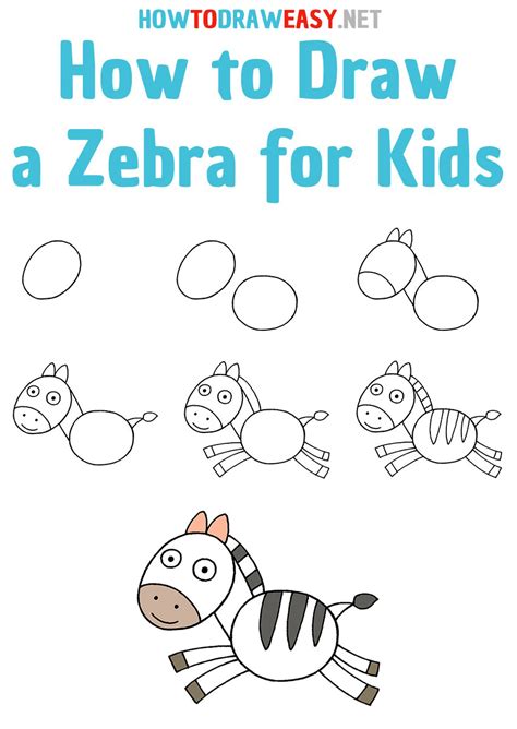 How To Draw A Zebra For Kids How To Draw Easy