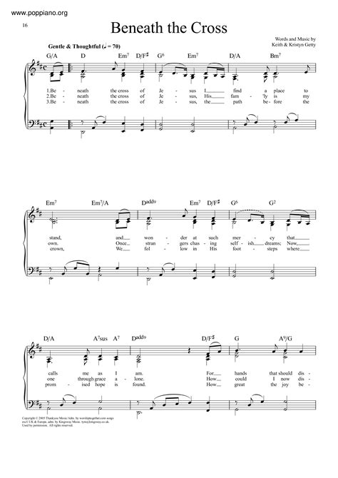 Hymn Beneath The Cross Sheet Music Pdf Free Score Download ★