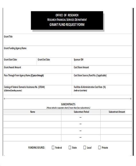 Free 10 Sample Funding Request Forms In Ms Word Pdf