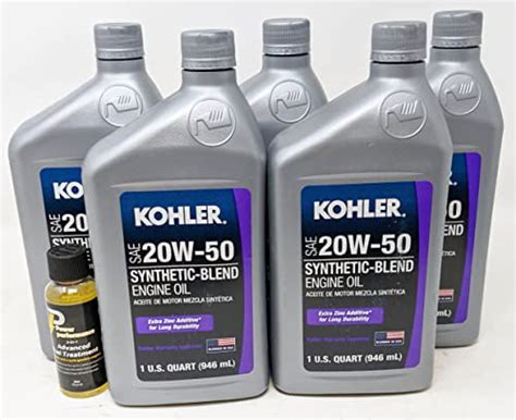 Kohler 5 Quarts 25 357 68 S Synthetic Blend Sae 20w50 4 Cycle Engine