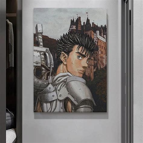 Guts Berserk Anime Decoration Prints Home Decor Manga Canvas Dorm