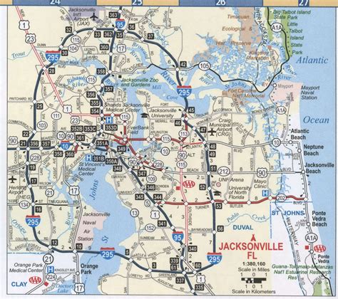 Map Of Jacksonville Florida And Surrounding Cities Maps Of Florida