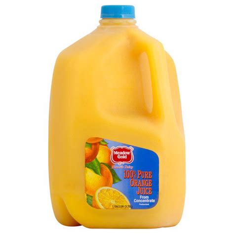 Meadow Gold 100 Pure Orange Juice 1 Gal Costco Food Database