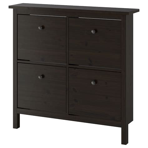 Hemnes Shoe Cabinet With 4 Compartments Black Brown Ikea