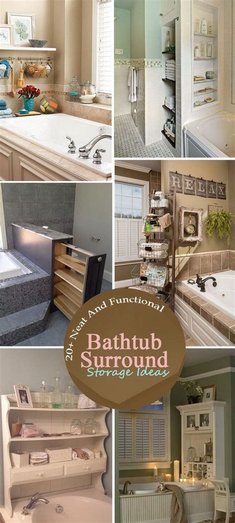 20 Neat And Functional Bathtub Surround Storage Ideas 2017 Bathtub
