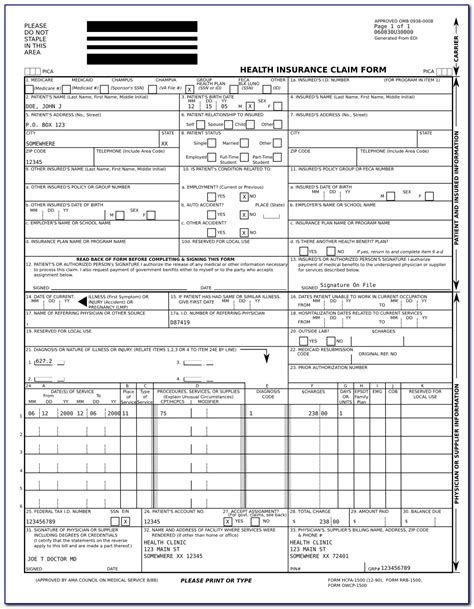 Printable Ub 04 Form Printable Forms Free Online