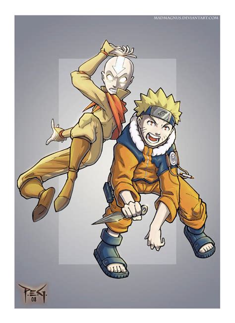 Naruto And Aang Commission By Madmagnus On Deviantart