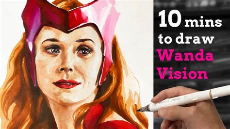 10 Minutes To Draw Elizabeth Olsens Scarlet Witch Wanda Vision By Art