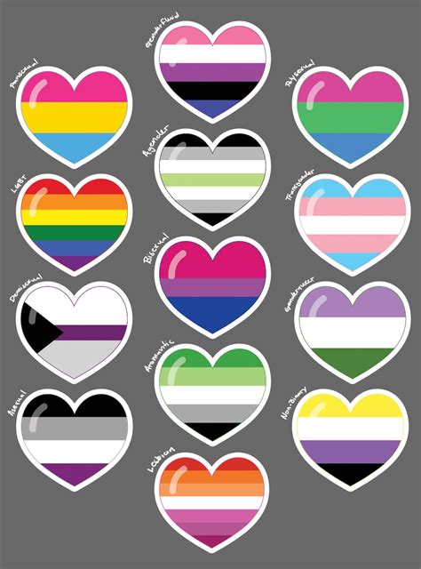 Lgbtq And Non Binary Flag Hearts Weatherproof Vinyl Decal Etsy Canada