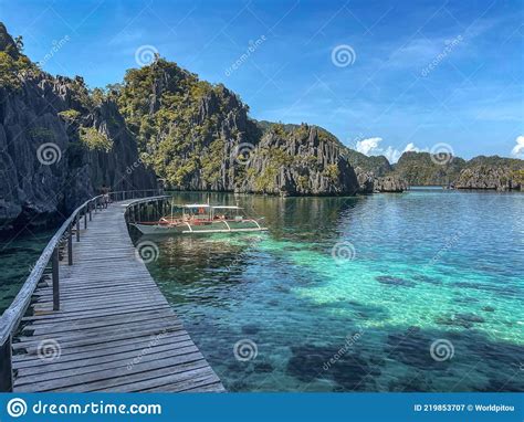 Aerial View Of The Twin Lagoon In Coron Island Palawan Philippines