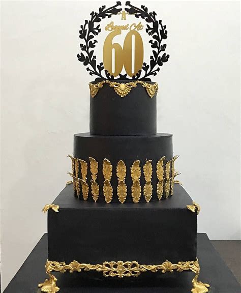3)looking 60th birthday cake for ladies, have a look to these rose themed birthday cake. Black and Gold 😍😍😍 #cupcakefactorylagos #60thbirthdaycake | Royal cakes, Bithday cake, 60th ...