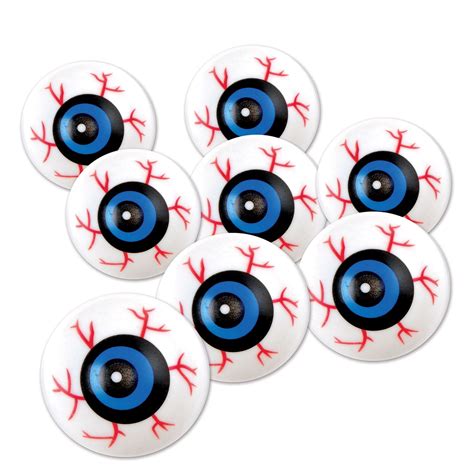 Club Pack Of 96 Halloween Red Blue And White Scary Eyeballs 125