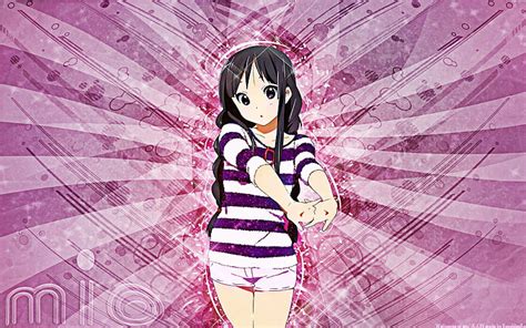 Hd Wallpaper Kon Long Hair Akiyama Mio Purple Eyes Hair Ribbons Anime