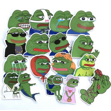 17pcs Pepe Frog Stickers Pack Vinyl Pepe The Frog Decals Feels Good