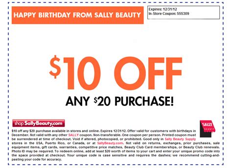 Sally Beauty Supply: $10 off $20 Printable Coupon