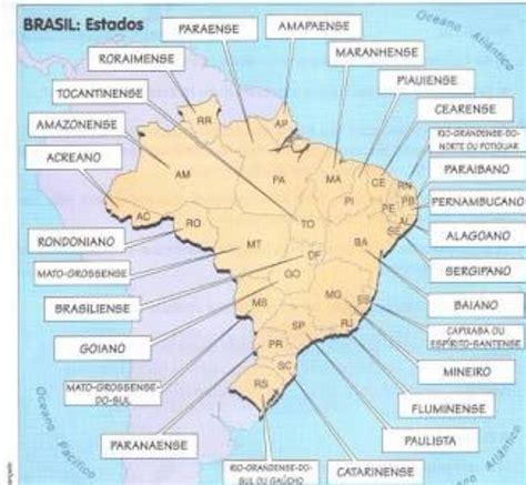 Identifique No Mapa Do Brasil Os Estado Que Estão Numerados Em Seguida