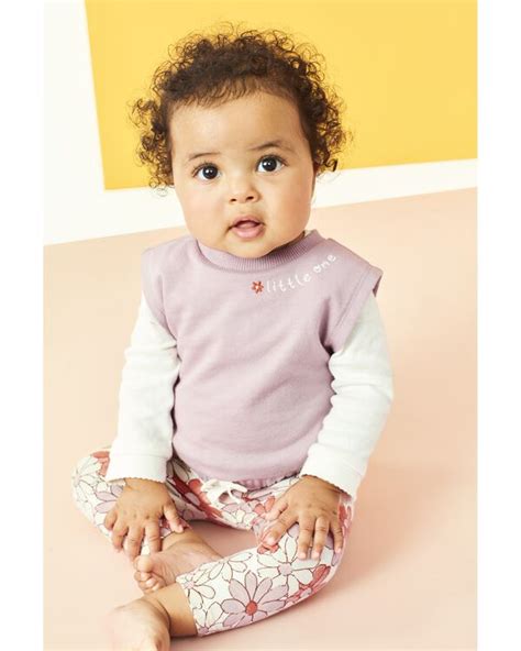 Purplewhite Baby 3 Piece Little Vest Set