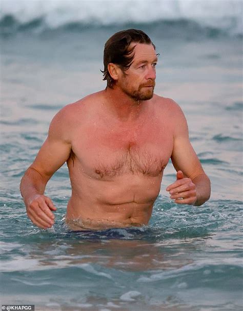 Shirtless Simon Baker Looks Freezing As He Goes For A Swim And Surf At Bondi Beach Daily