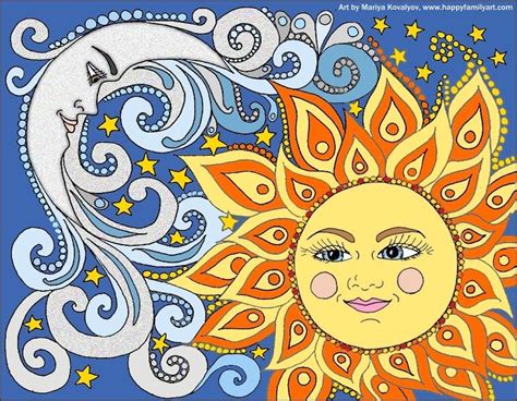 Sun And Moon ☾ Art By Mariya Kovalyov Moons And