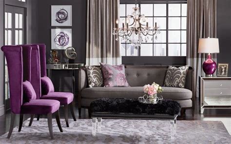 Purple And Silver Living Room Interior Design Ideas Black And Silver
