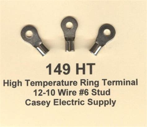 100 High Temperature Ring Terminal Connector 12 10 Wire Gauge 6 Std