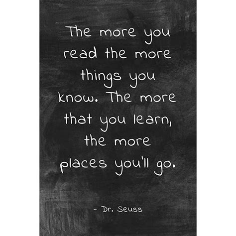 The More You Read Dr Seuss Quote Motivational Classroom Poster