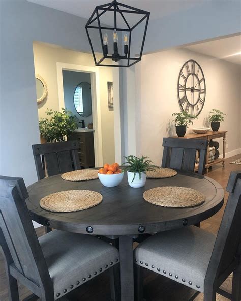 It's a rectangular table that's simple in shape but rich in detail, with a gorgeous open wood grain enhanced by a finish that's been the neutral tone is just right for a classic farmhouse, coastal cottage, or traditional kitchen nook. Pin by melahatk on Kitchen tables in 2021 | Round dining ...