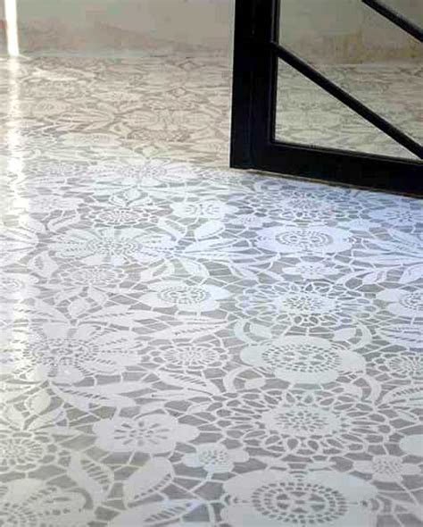 Lace Stenciled Floor Thelassens