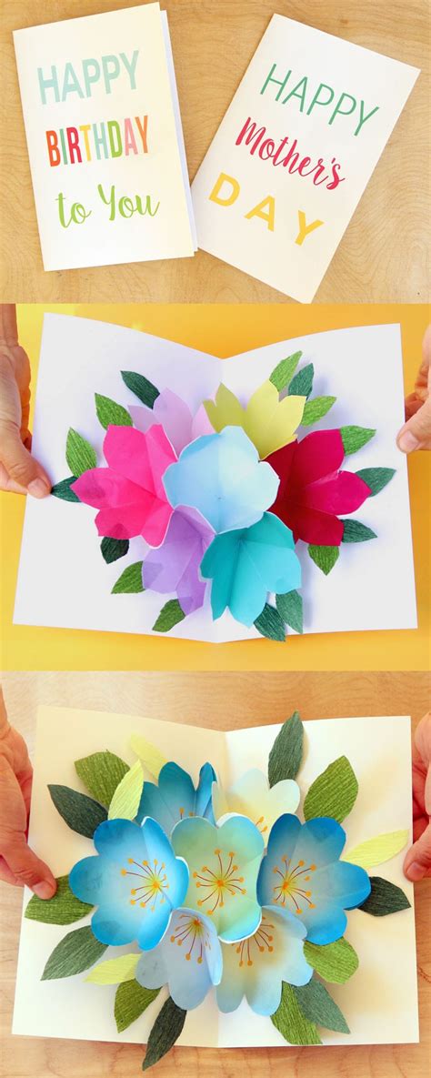 Check spelling or type a new query. Free Printable Happy Birthday Card with Pop Up Bouquet - A ...