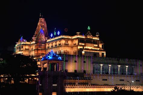 Mathurailluminated Sri Krishna Janmasthan Temple On The Occasion Of