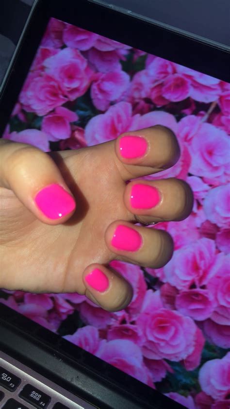 Hot Pink Nails Sns Dip Powder 💞 Barbie Pink Nails Pink Toe Nails Hot