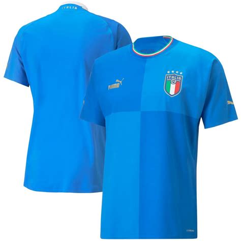 Italy National Team Puma 202223 Home Authentic Blank Jersey Blue