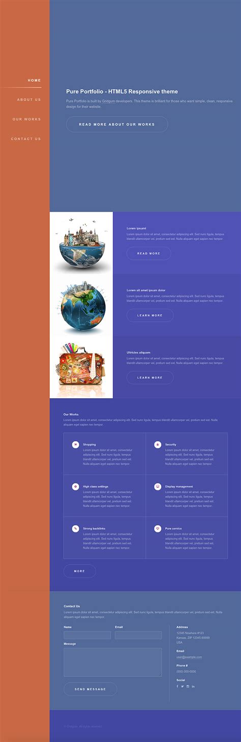 Check spelling or type a new query. Pure Portfolio Free HTML5 theme (template) | Gridgum