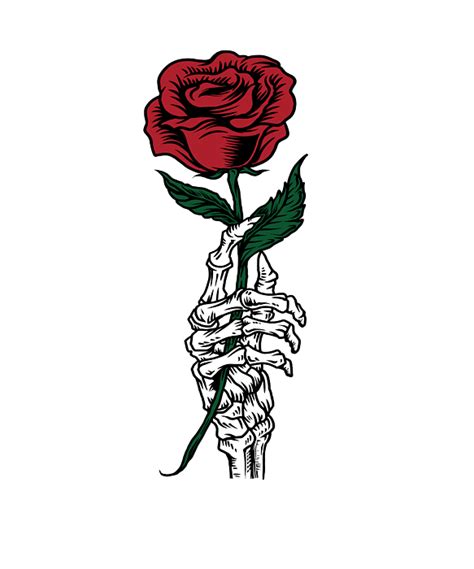 Skeleton Hand With Rose Temporary Tattoo Ubicaciondepersonascdmxgobmx