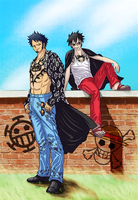 Pirate Alliance Law And Luffy From One Piece By Majorasmasks On Deviantart