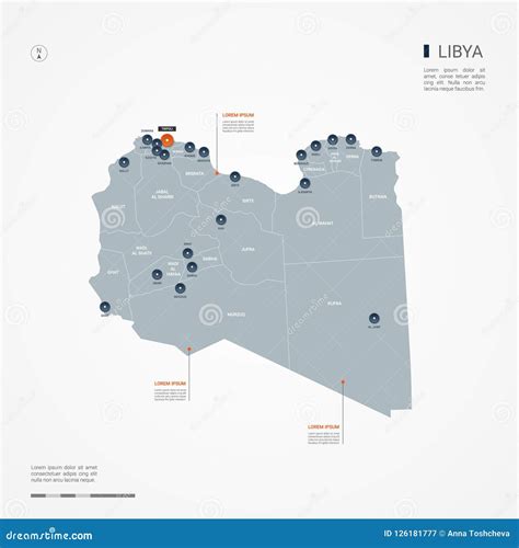 Libya Infographic Map Vector Illustration Stock Vector Illustration