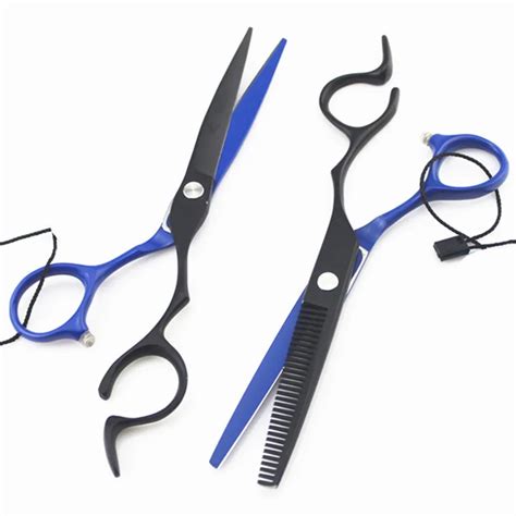 Professional Japan 440c Steel 6 Inch Blue Hair Scissors Hair Cutting