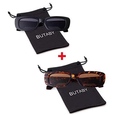 butaby rectangle sunglasses for women retro driving glasses 90 s vintage fashion narrow square