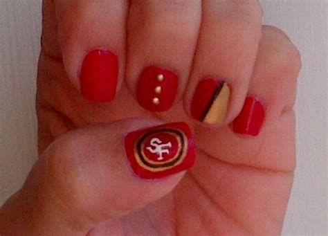 San Francisco 49ers Nail Art 49ers Nails Small Canvas Mani Pedi