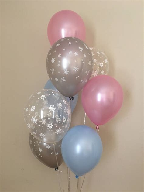 Pink Blue And Silver Snowflake Latex Balloon~winter Onederland First