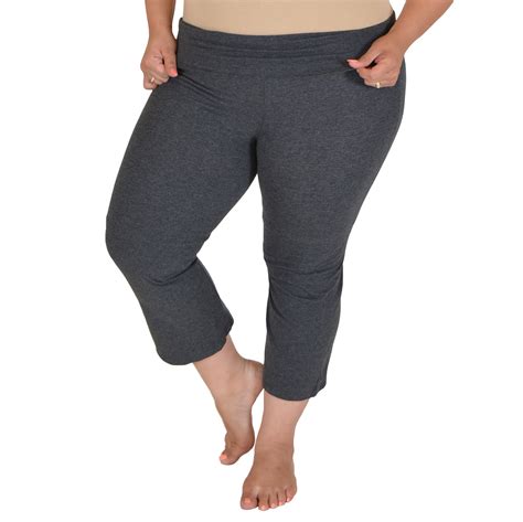 Stretch Is Comfort Stretch Is Comfort Women S Plus Size Capri Yoga Pants Charcoal Gray 4x