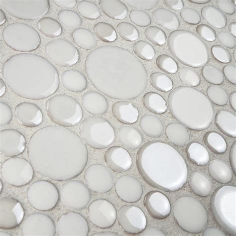 2 bees in a pod. Posh Bubble Random Sized Porcelain Pebble Tile in White | Porcelain mosaic tile, Porcelain ...