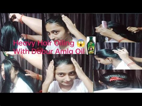 Heavy Hair Oiling With Dabur Amla Hair OilWith Combing And Bun