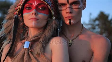 Beautiful Native American Indian Man And Woman In