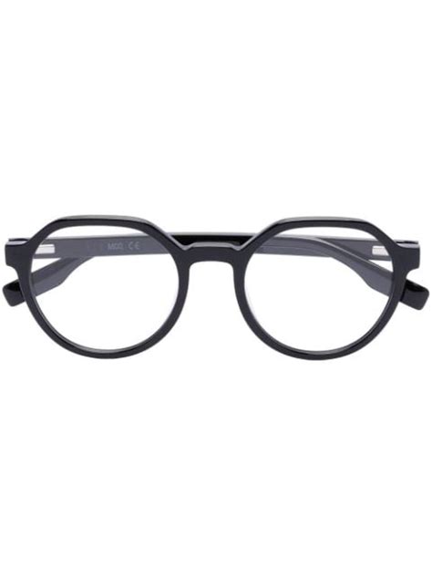 mcq round frame optical glasses farfetch