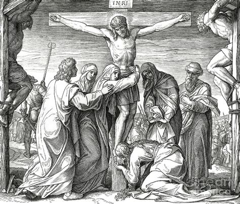 The Crucifixion Of Jesus On The Cross Gospel Of John Drawing By Julius