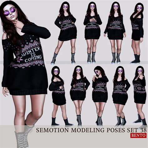 Second Life Marketplace Semotion Female Bento Modeling Poses Set 38
